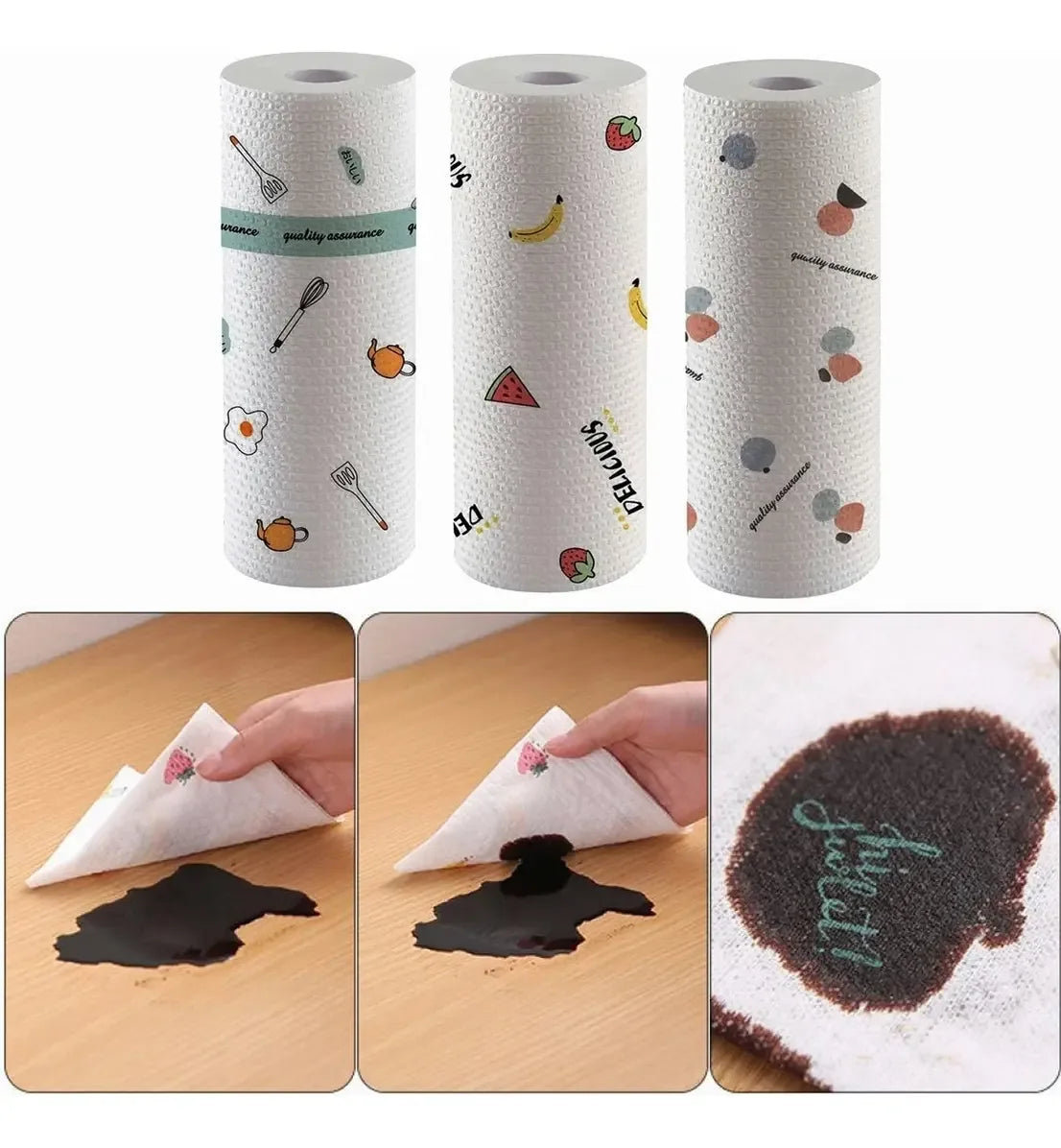 ECOROLL rollo de panos de cocina reutilizables 150 panos