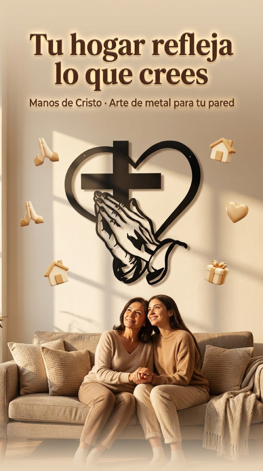 Manos de Cristo cuadro de metal